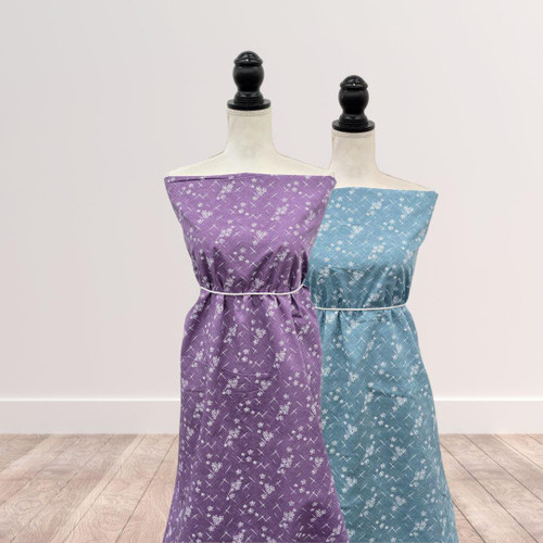 Purple Daises and Dashes Tropical Breeze Fabric (sold by half yards)