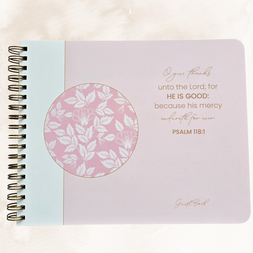 Pink Floral Guest Book