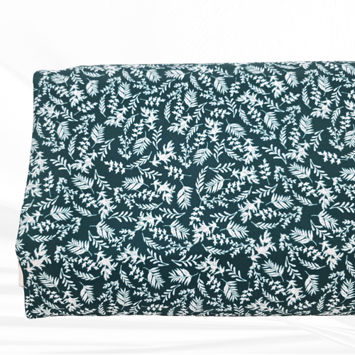 Winter and White Leaf Shadow Polyester Fabric (sold by half yards)