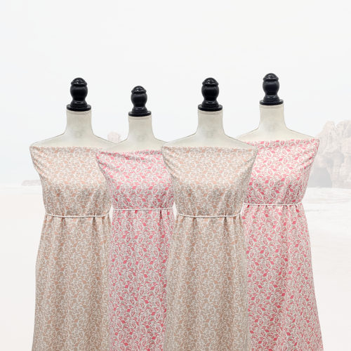 Pink Muted Floral Wave Knit Fabric (sold by half yards)