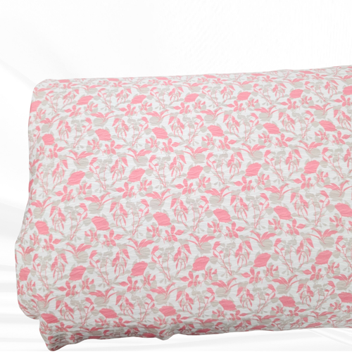 Pink Muted Floral Wave Knit Fabric (sold by half yards)