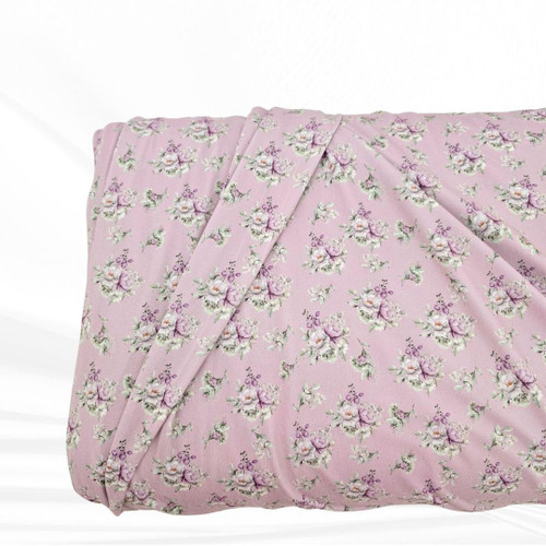 Lavendar Peony Bunches Single Brushed Fabric (sold by half yards)