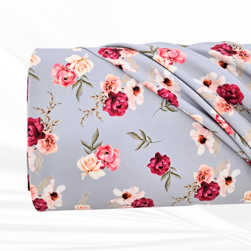 Beth's Exclusive Flowers And Greenery 4 Way Stretch Crinkle Poly Fabric (sold by half yards)