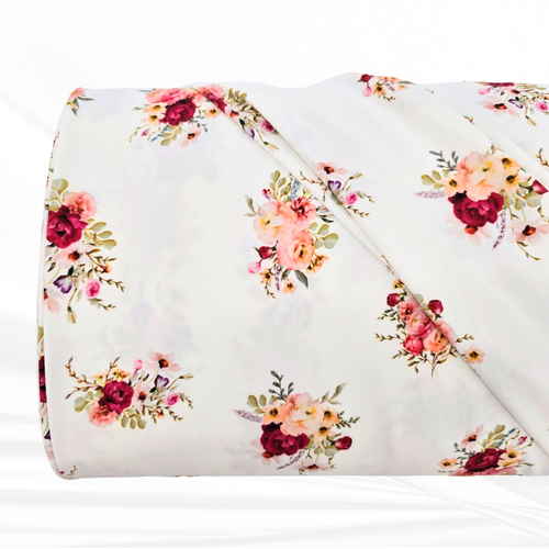 Beth's Exclusive Meadow Flower Bouquets 4-way Stretch Crinkle Poly Fabric (sold by half yards)