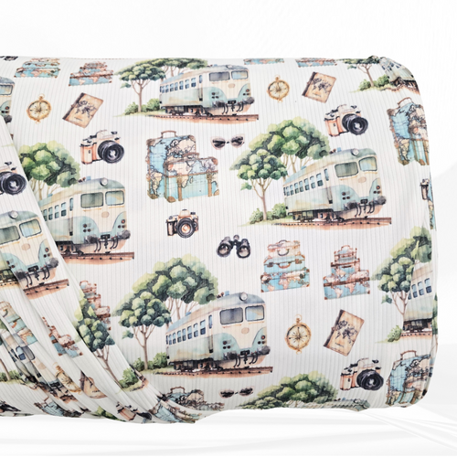Vintage Trolley Brushed Rib Knit Fabric (sold by half yards)
