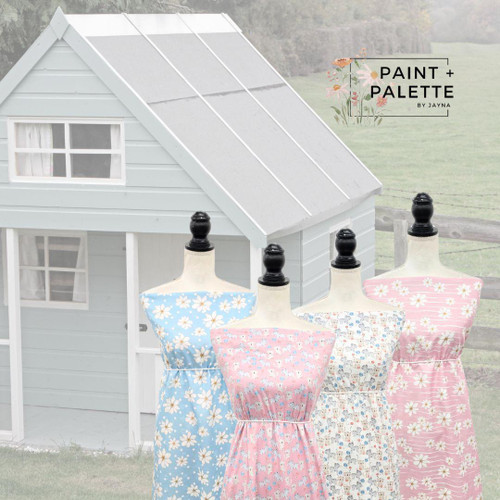 Beth's Exclusive Pink Daises and Stripes Glory Penny Size Linen Swiss Dot Fabric (sold by half yards)