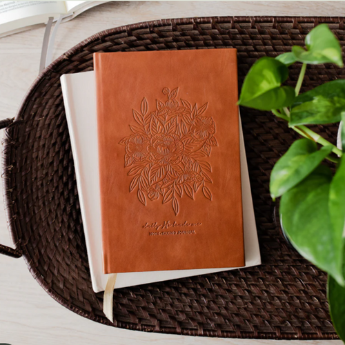 Daily He Leads Me- Leather Journal