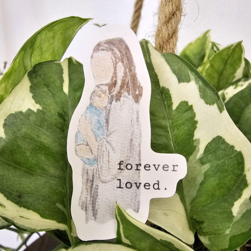 Forever Loved Waterproof water bottle sticker