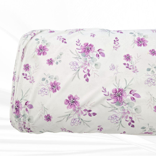 Beth's Exclusive Lavendar Posy Bunches Brushed Rb Knit Fabric (sold by half yards)