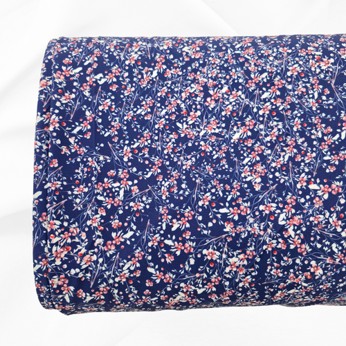 Beth's Exclusive Navy Petite Beauty 4-way Stretch Crinkle Poly Fabric (sold by half yards)