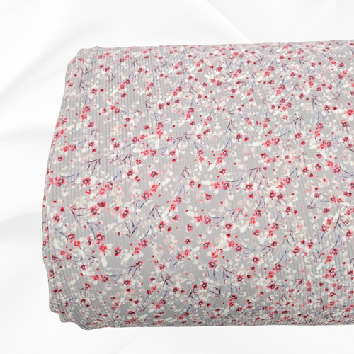 Beth's Exclusive Silver Petite Beauty Brushed Rib Knit Fabric (sold by half yards)