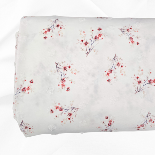 Beth's Exclusive Soft Summer Buds Penny Size Linen Swiss Dot Fabric (sold by half yard)