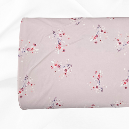Beth's Exclusive Pink Summer Buds 4-way Stretch Crinkle Poly Fabric (sold by half yards)