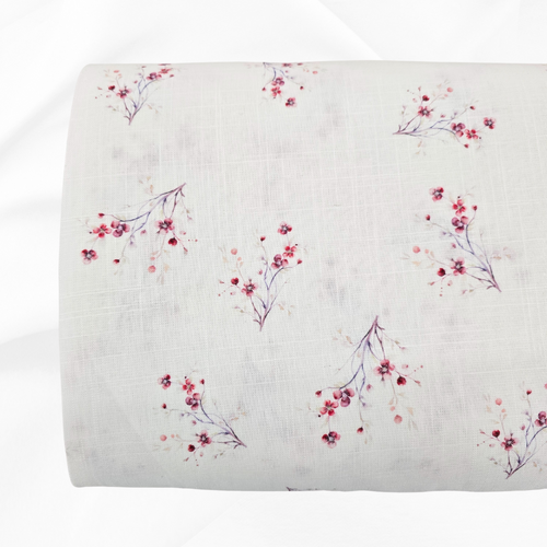 Beth's Exclusive Soft Summer Buds Linen/Viscose Fabric (sold by half yards)