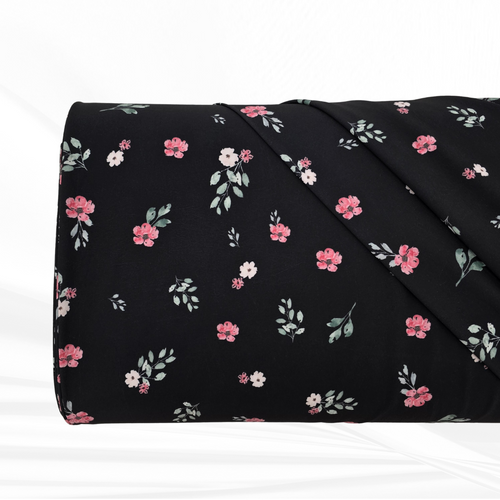 Beth's Exclusive Flowers 4 Way Stretch Crinkle Poly Fabric (sold by half yards)