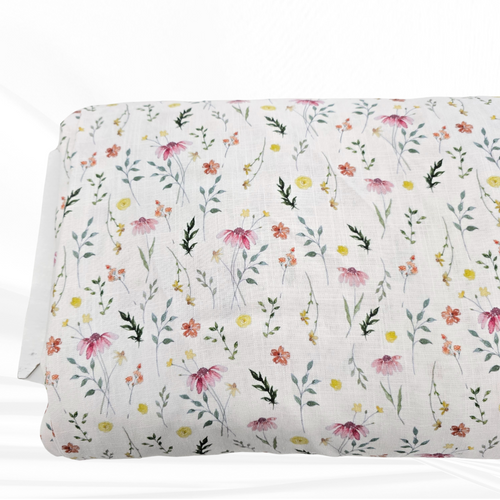 Beth's Exclusive Colorful Sprigs Linen/Viscose Fabric (sold by half yards)