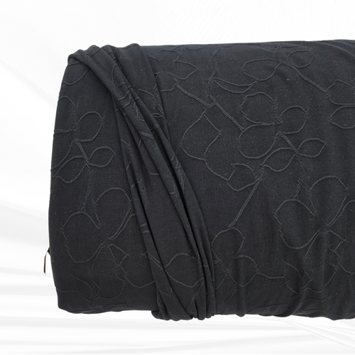 Black Jacquard Knit Fabric (sold by half yards)