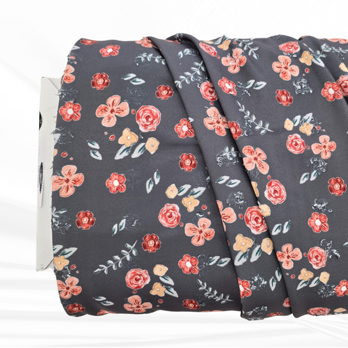 Beth's Exclusive Teal Warm Autumn Sprigs Penny Size Linen Swiss Dot Fabric (sold by half yards)