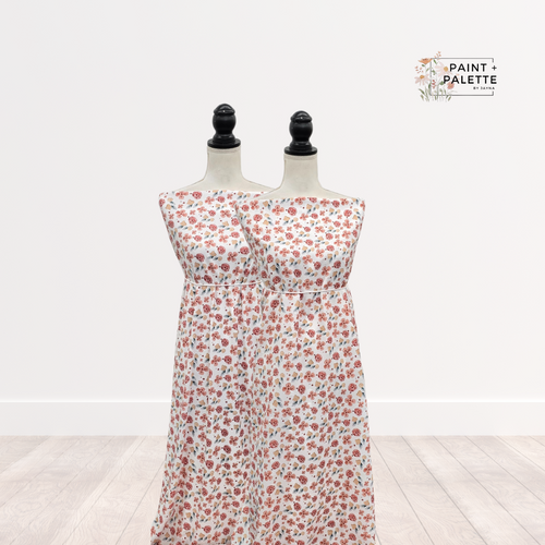 Beth's Exclusive Burnt Orange Flora Brushed Rib Knit Fabric (sold by half yards)