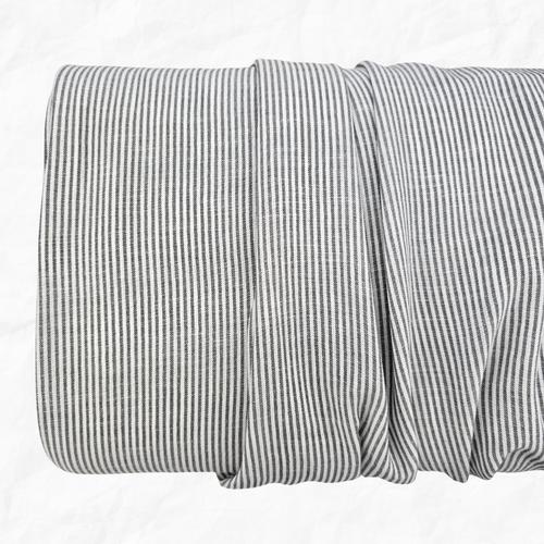 Charcoal Stripe Textured Poly Fabric (sold by half yards)