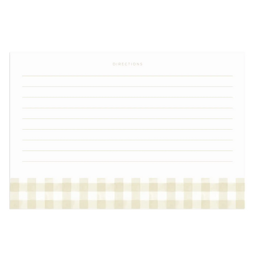 Beige Gingham Recipe Cards