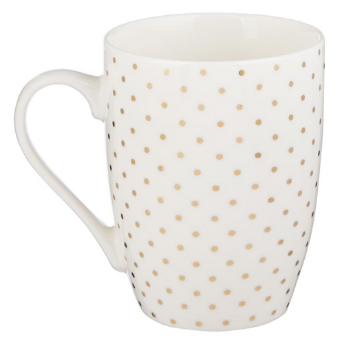 She is Clothed Gold Dot Coffee Mug