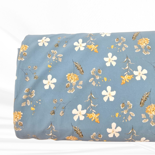 Beth's Exclusive Dusty Teal Autumn Splendor 4 Way Stretch Crinkle Poly Fabric (Sold by half yards)