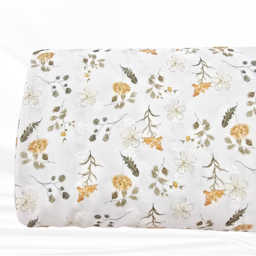 Beth's Exclusive Silver Autumn Splendor Penny Size Linen Swiss Dot Fabric (Sold by half yards)