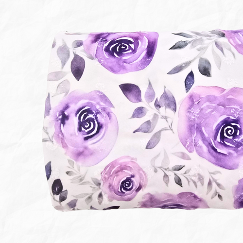 Violet Rose Fantasy Penny Size Linen Swiss Dot Fabric (sold by half yards)