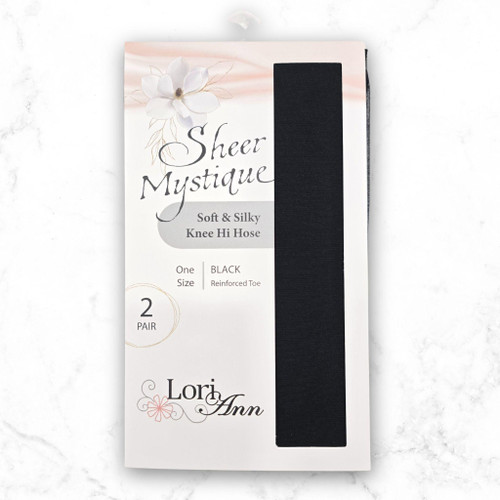 Black Sheer Mystique Knee High Nylons
