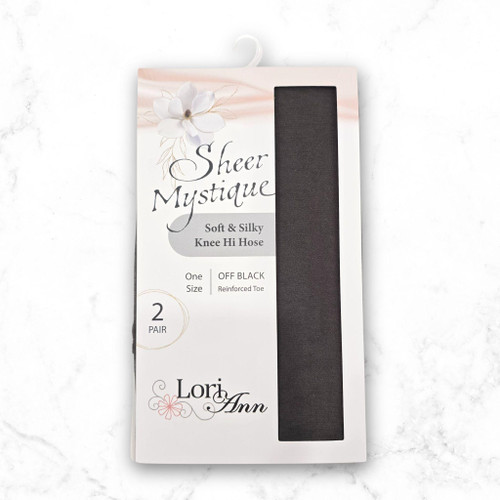Off Black Sheer Mystique Knee Hi Nylons
