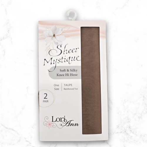 Taupe Sheer Mystique Knee Hi Nylons