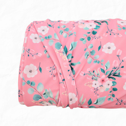 Beth's Exclusive Pink With White Flowers Liverpool Fabric (sold by half yards)