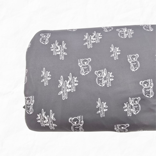 Beth's Exclusive Gray Koala Bears Double Brushed DTY Fabric (Sold by half yards)