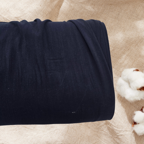 Navy Linen/Viscose Fabric (sold by half yards)