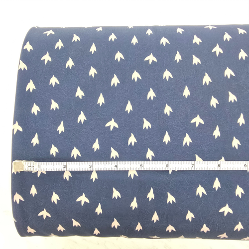 Beth's Exclusive Navy Blue Muted Design 4 Way Stretch Crinkle Poly Fabric (sold by half yards)