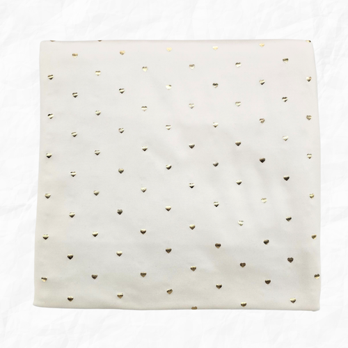 Beth's Exclusive Golden Hearts On Cream Single Brushed DTY Fabric (sold by half yards)