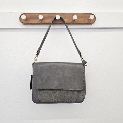 Dusty Blue Tweed Hobo Purse