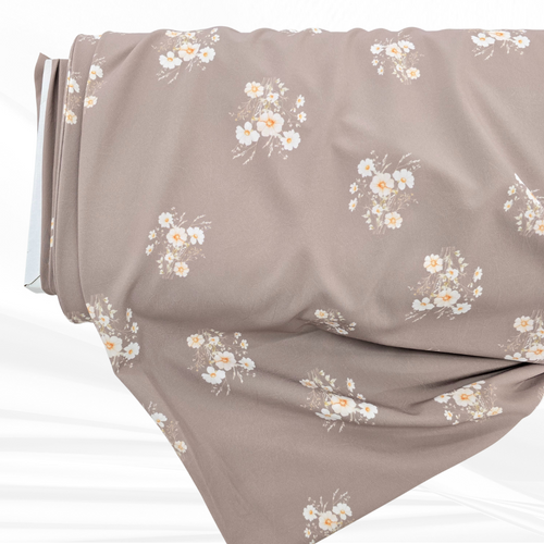 Beth's Exclusive Cheerful Daisy Bunches 4 Way Stretch Crinkle Poly Fabric (sold by half yards)