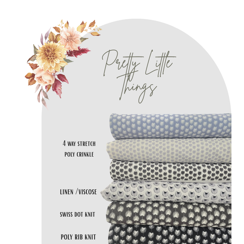 Beth's Exclusive Olive Palm Leaf Knit Swiss Dot Fabric (sold by half yards)