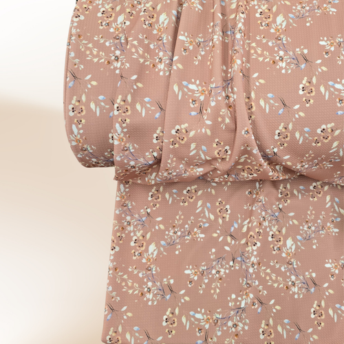 Beth's Exclusive Vintage Vines on Terracotta Pink Liverpool Knit (sold by half yard)