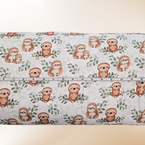 Beth's Exclusive Sleepy Sloth and Full Greens on Double Brushed DTY (sold by half yards)