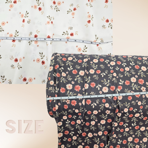 Beth's Exclusive Floral Wilderness on Copper 4 Way Stretch Poly Crinkle (sold by half yards)