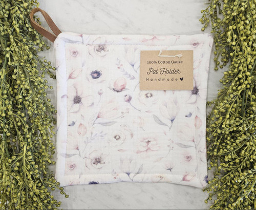 Blush Florals Cotton Gauze Pot Holder