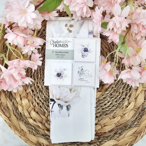 Plum Roses Handkerchief