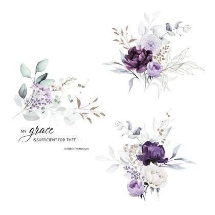 Plum Roses Handkerchief
