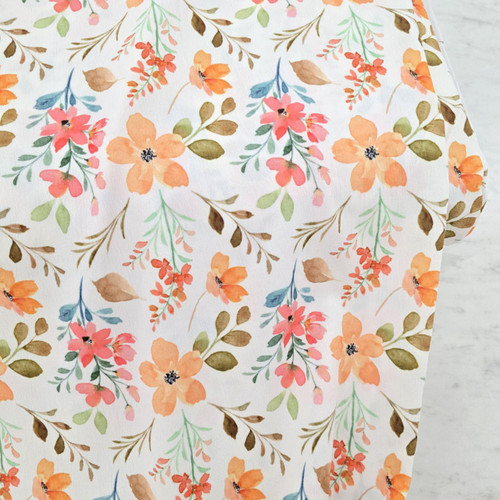 Bright Fall Cosmos Lightweight Pine Skin Fabric (sold by half yard)