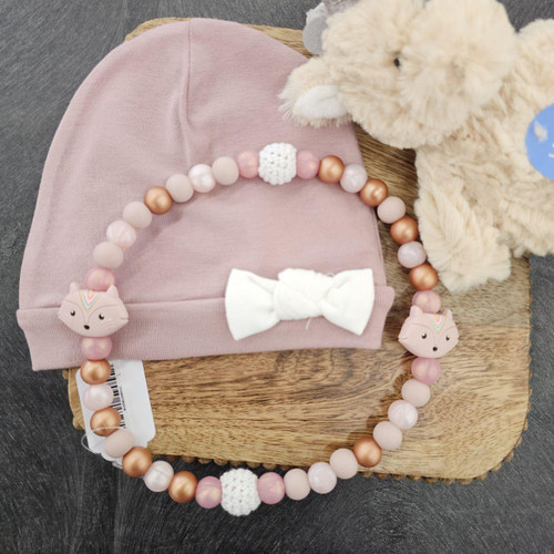 Pink Fox Loop Beads