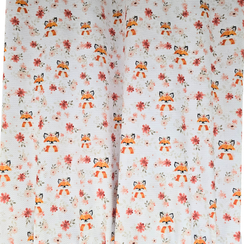 Beth's Exclusive Foxy Florals on White Liverpool Knit (sold by half yards)