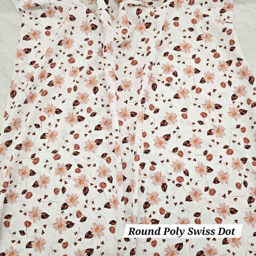 Beth's Exclusive Autumn Florals Round Poly Swiss Dot Fabric (sold by half yards)